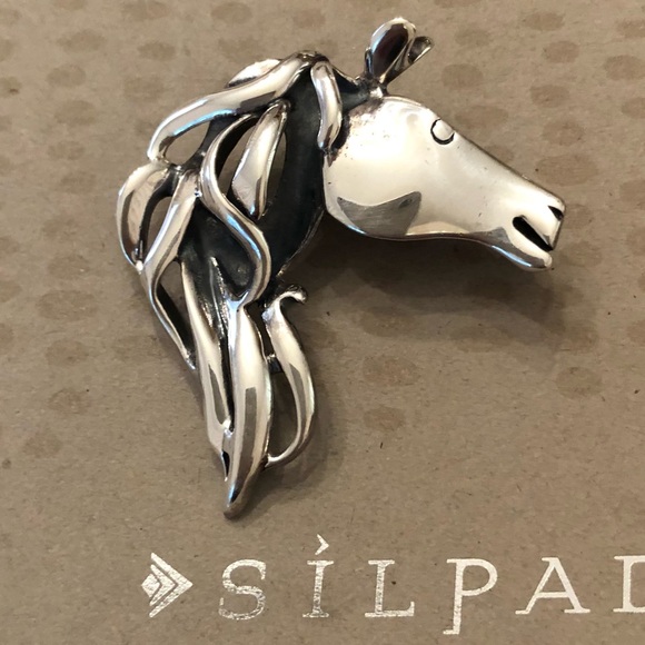 Silpada Jewelry - Vintage Silpada Sterling Silver Horse Head Equestrian Pin and Pendant I0653